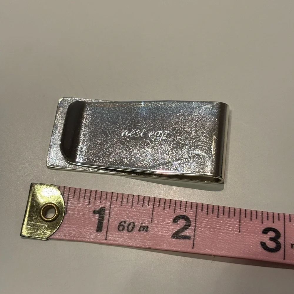 Kate Spade Silver Assymetrical Business Card Clip, NWT, slight ware